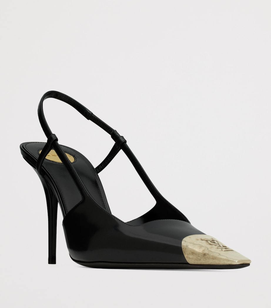 Saint Laurent Leather Jeanne Slingback Pumps 90