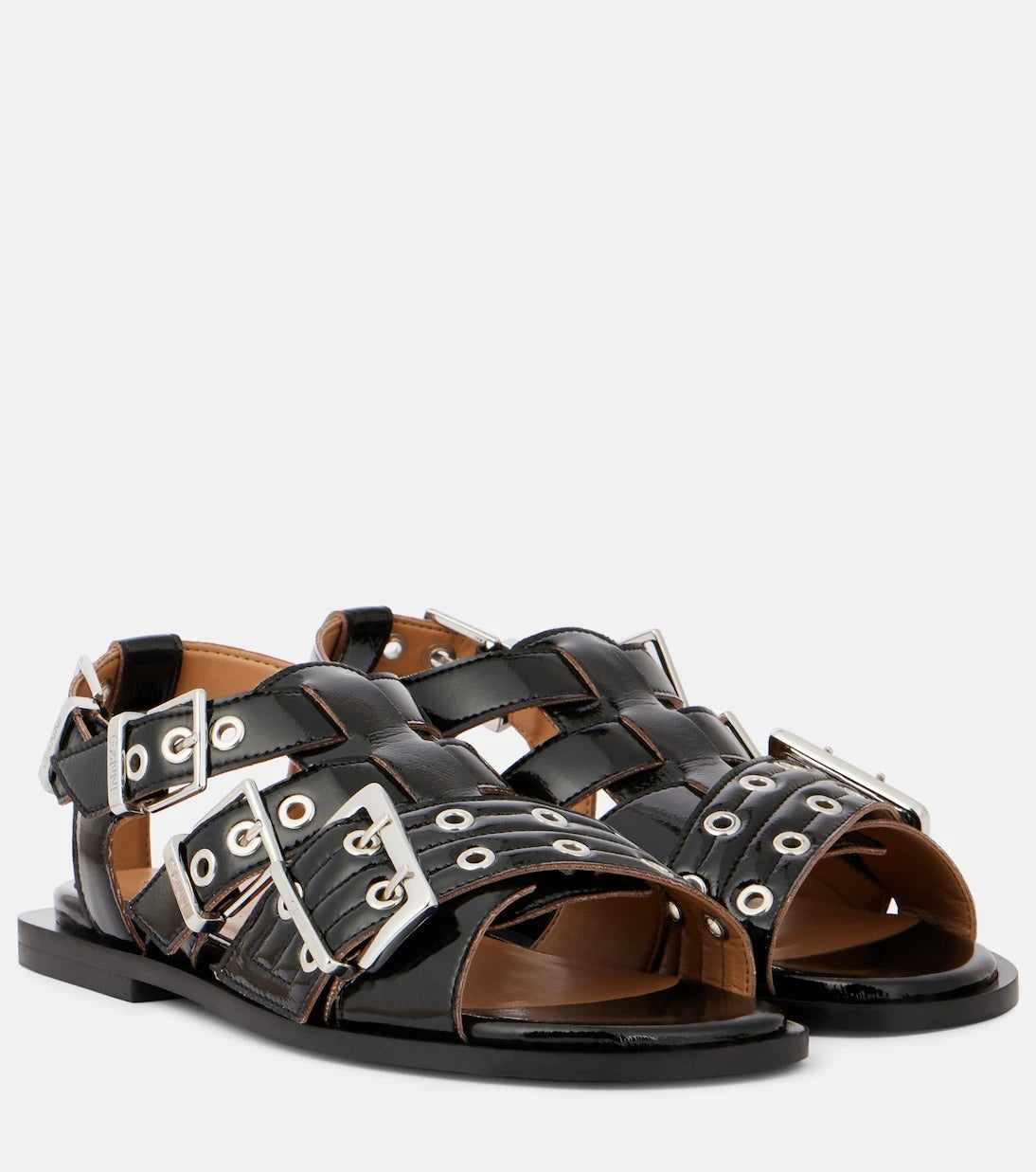 Ganni - Buckle-detail sandals