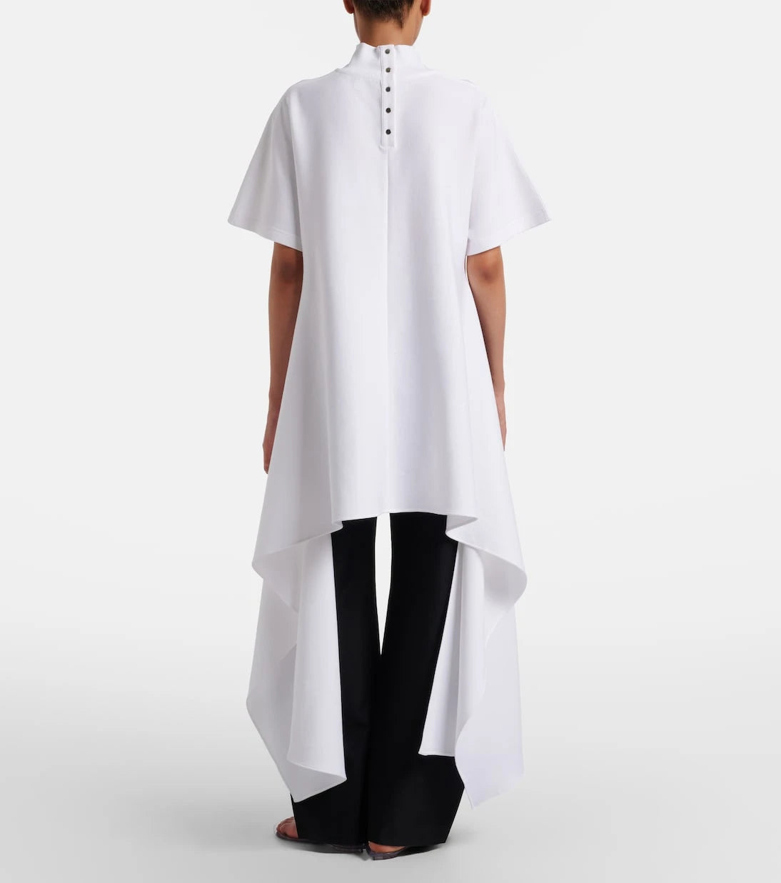 Alaïa - Asymmetric cotton-blend jersey T-shirt
