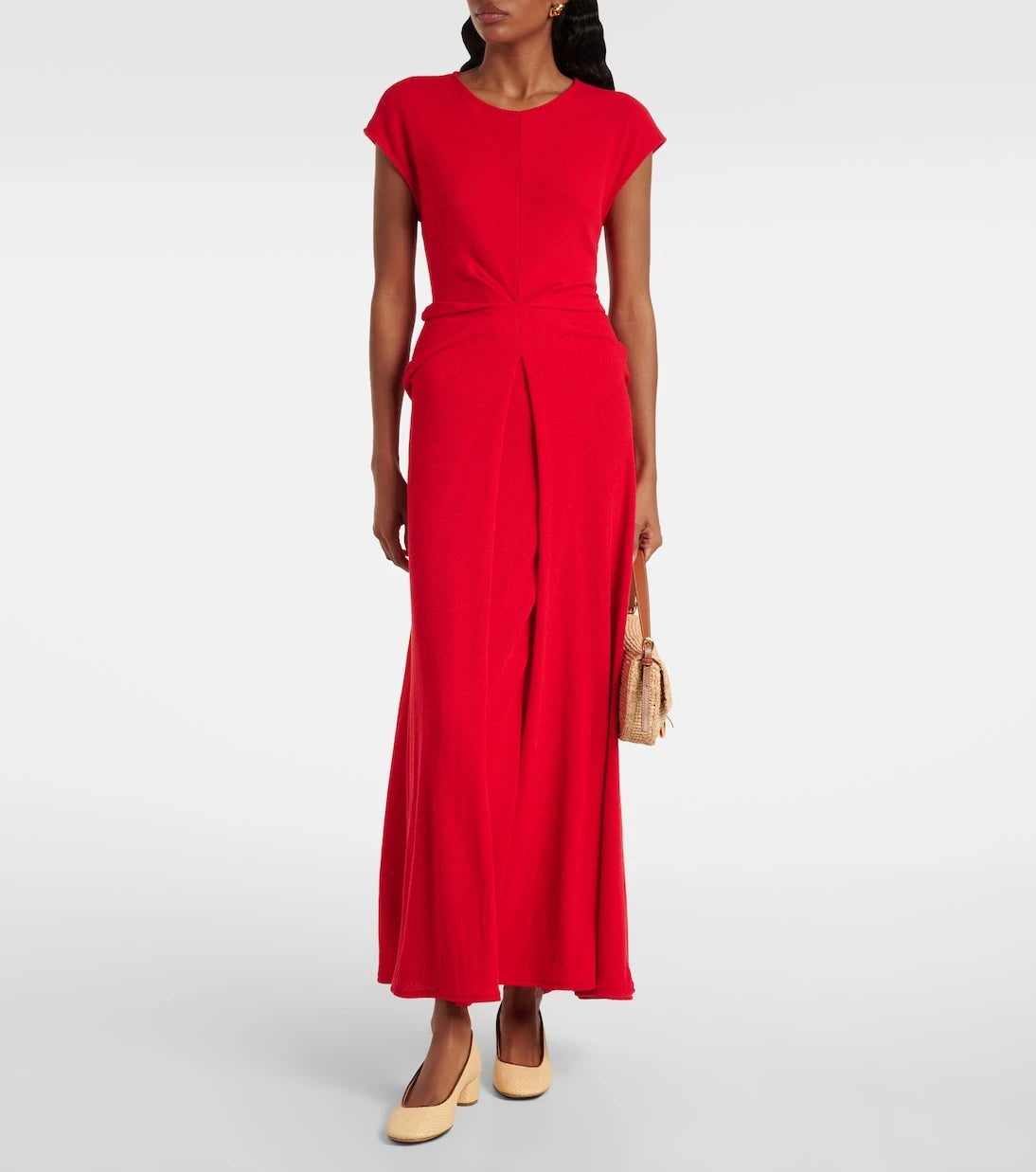 Le Monde Béryl - Leather-trimmed raffia pumps