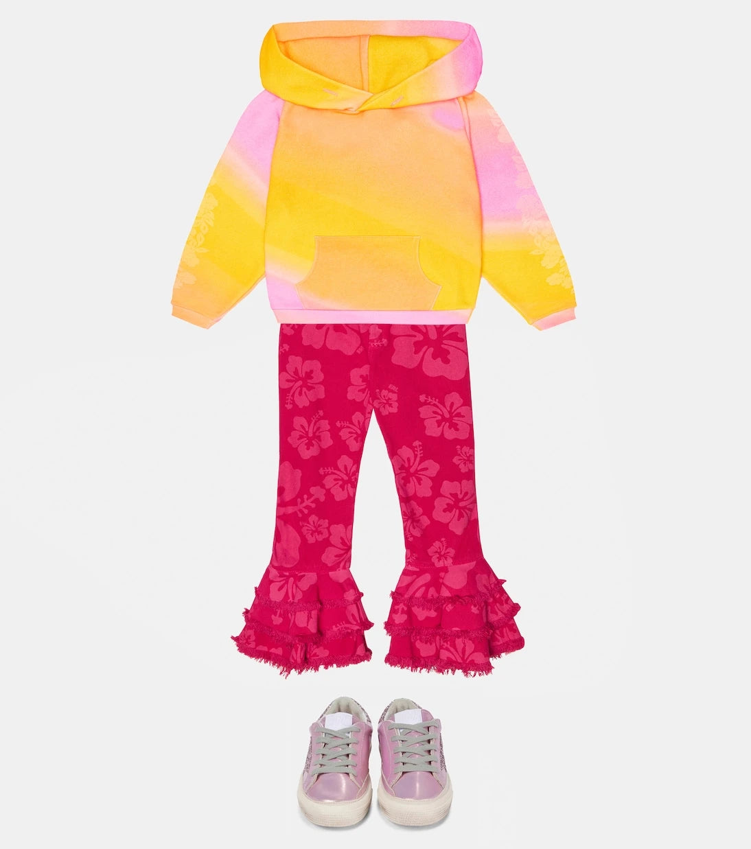 ERL Kids - Floral flared jeans