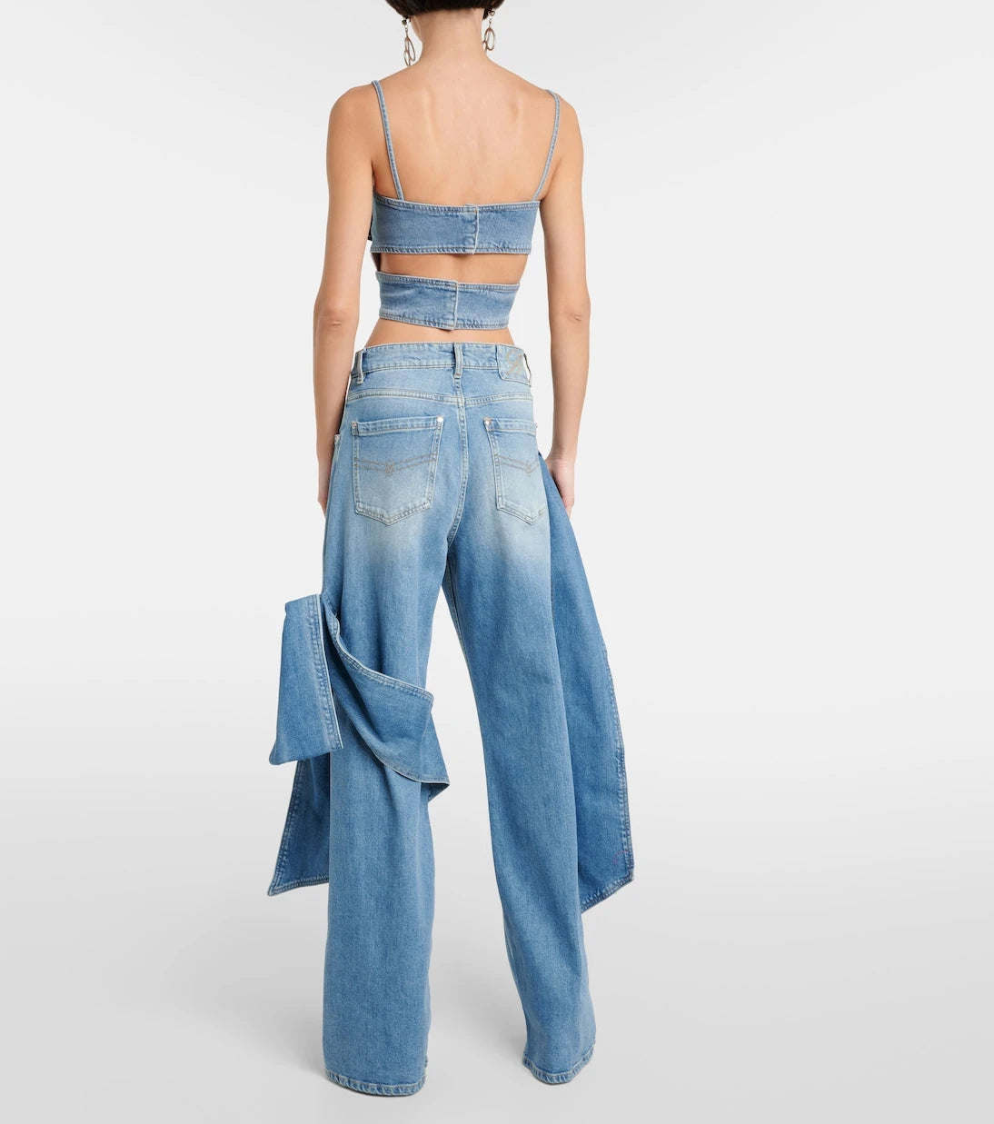 Blumarine - Bow-detail denim crop top