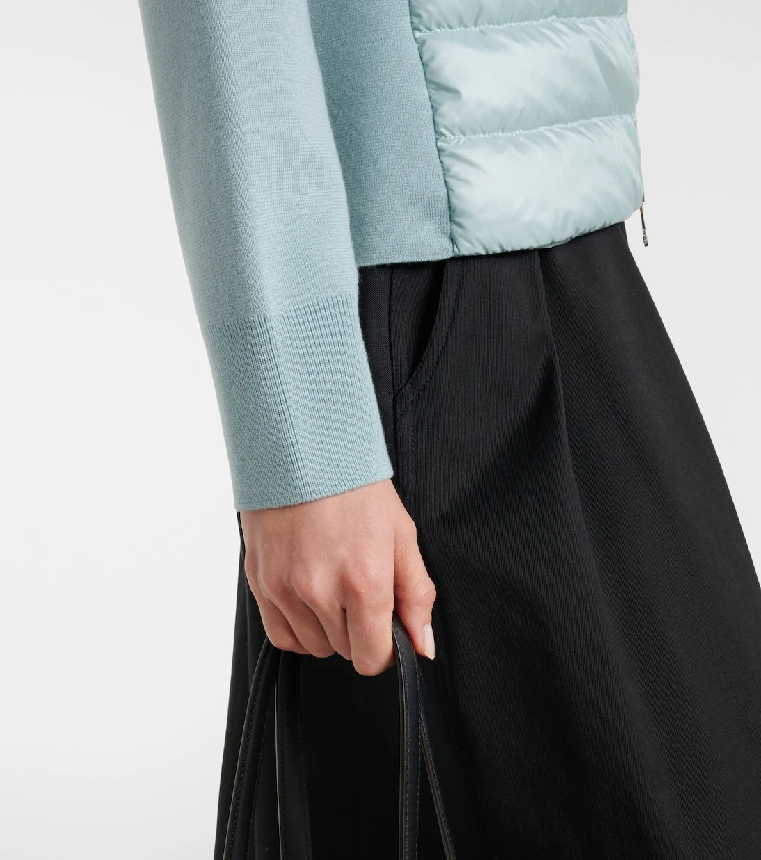 Moncler - Down-paneled virgin wool cardigan