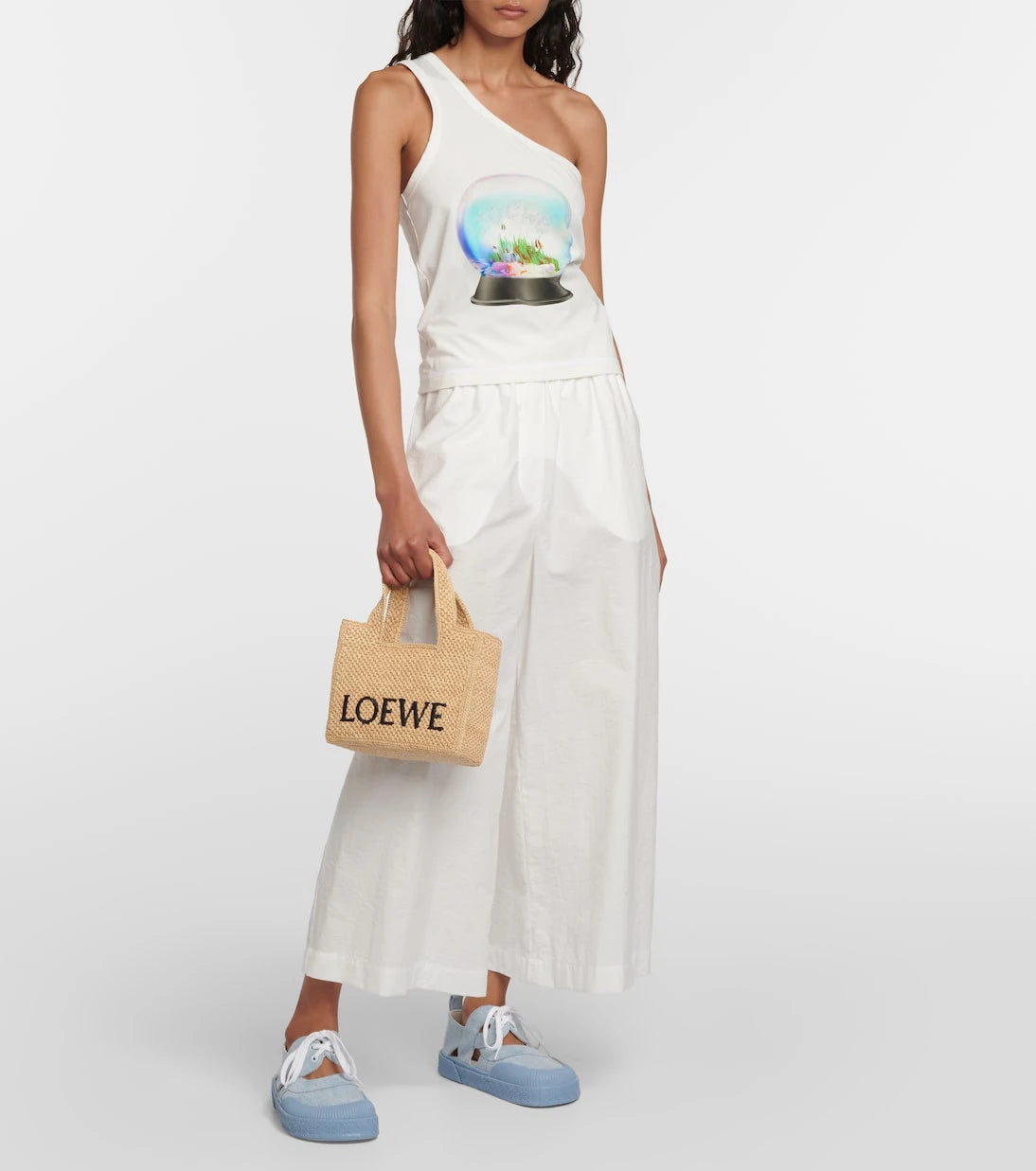 Loewe - حقيبة يد توتس من الرافيا بشعار Paula's Ibiza