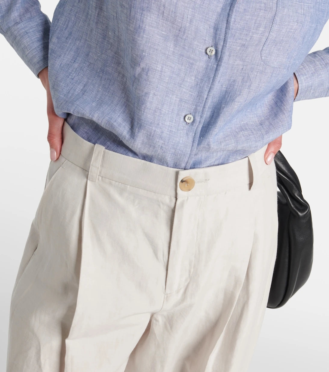 Vince - High-rise cotton-blend wide-leg pants