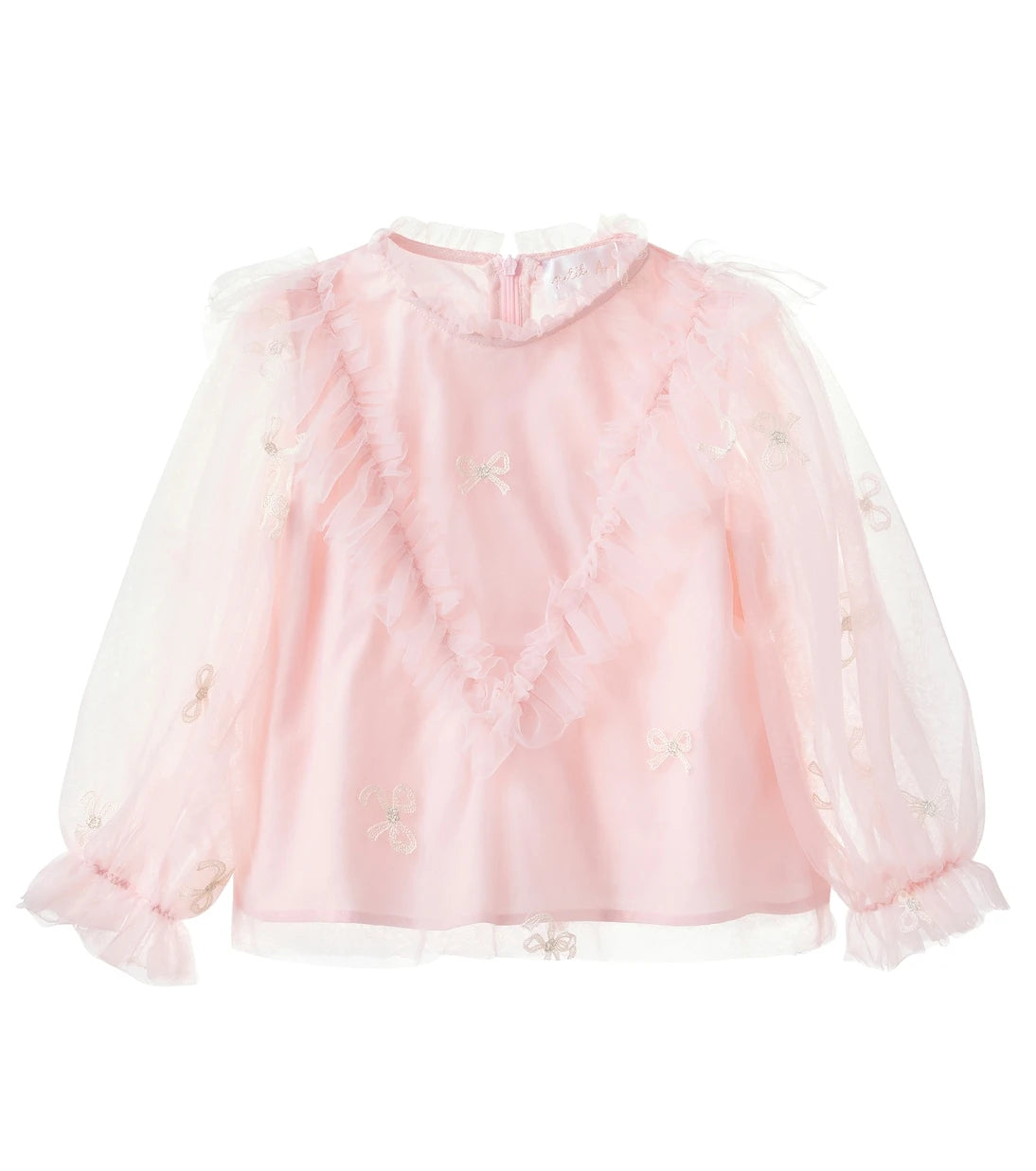 Petite Amalie - Embroidered tulle blouse