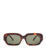 LOEWE Brown Acetate Rectangular Slim Sunglasses