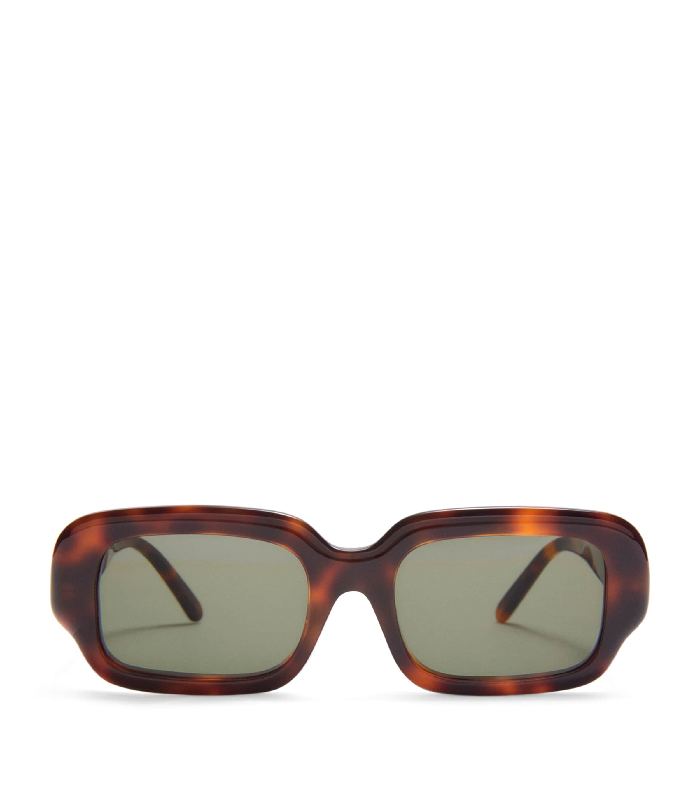 LOEWE Brown Acetate Rectangular Slim Sunglasses