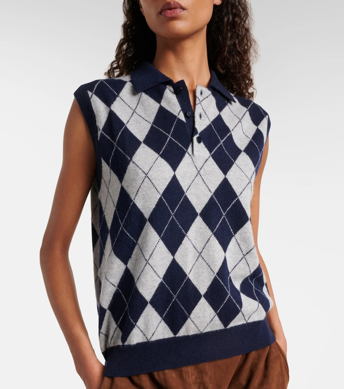 Lisa Yang - Riana argyle cashmere sweater vest