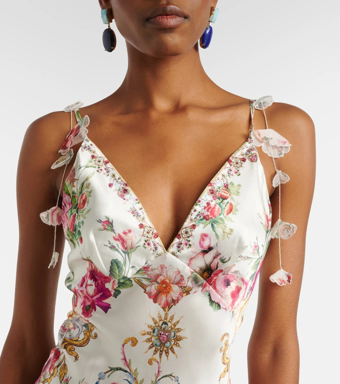 Camilla - Floral silk satin maxi dress