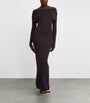 Skims Burgundy Sheer Modal Off-The-Shoulder Maxi Dress