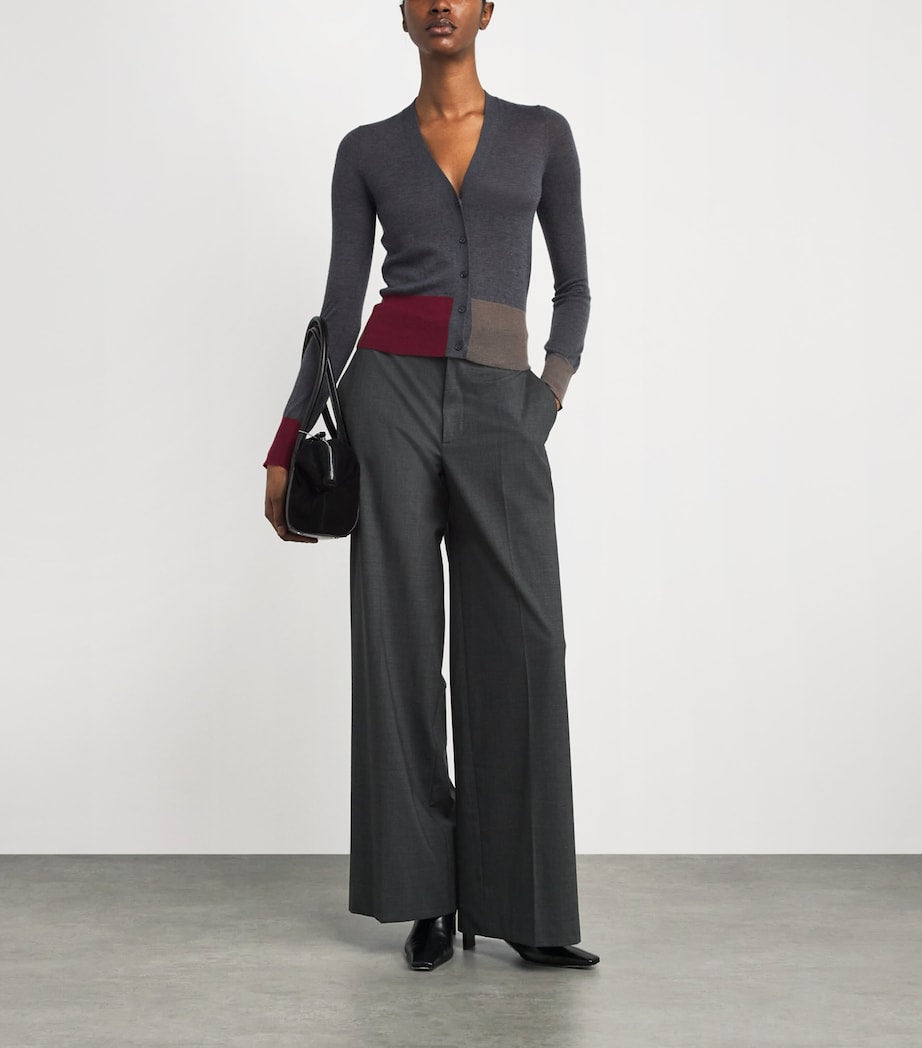 Joseph Silver Cashmere Overlay Cardigan