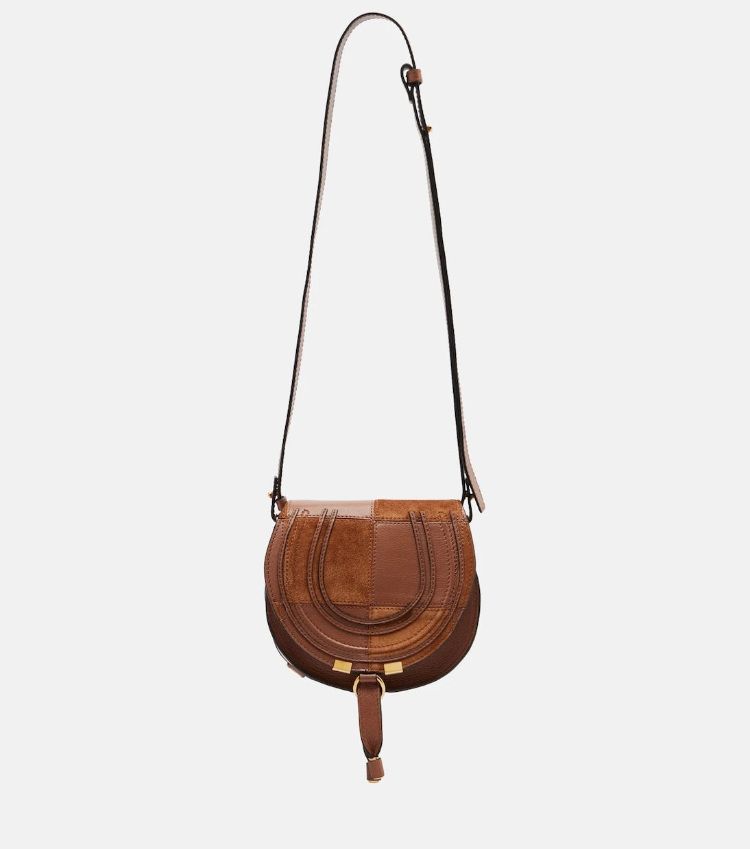 Chloé - Marcie Small leather and suede crossbody bag