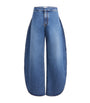 Alaïa Blue Side-Slit Round-Leg Jeans