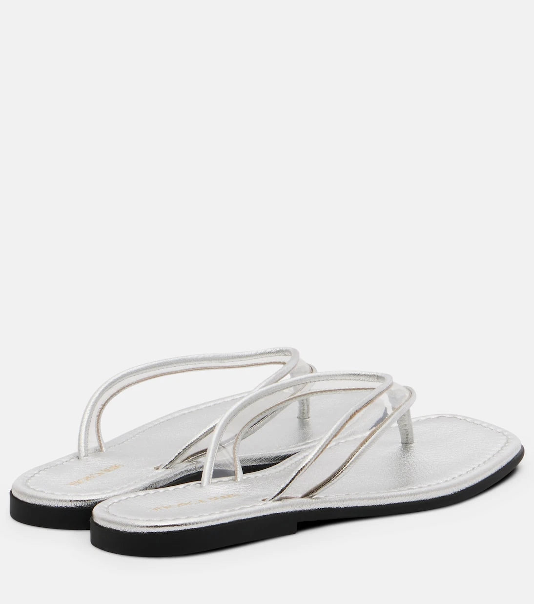 Veronica Beard - Clea leather-trimmed PVC thong sandals
