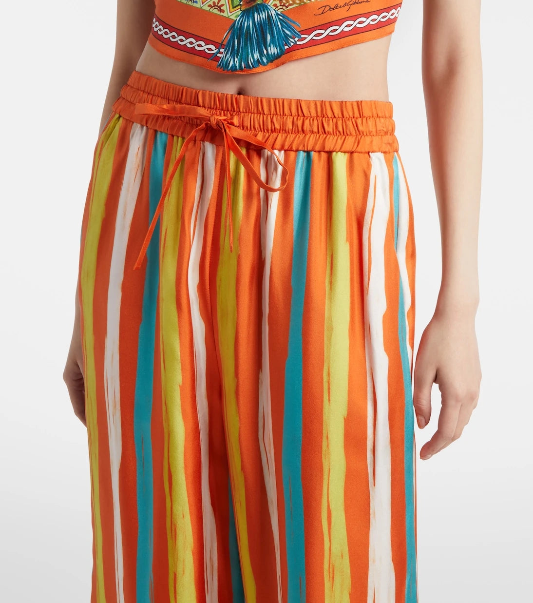 Dolce&Gabbana - Striped silk palazzo pants