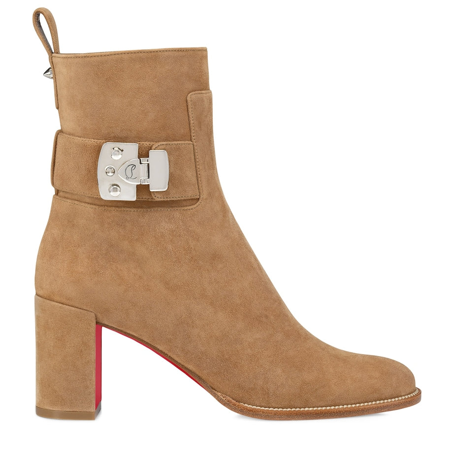 Christian Louboutin Red Booty Lock Suede Boots 70