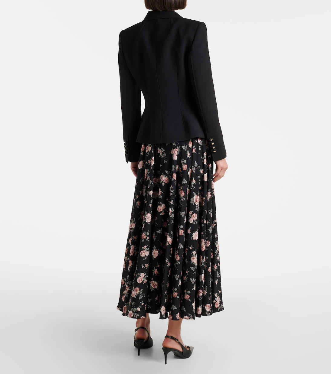 Dolce&Gabbana - Floral silk-blend charmeuse maxi skirt
