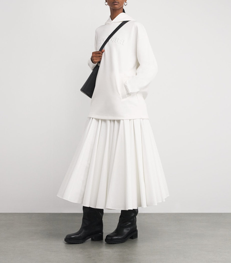 Cotton-Blend Logo Hoodie WHITE