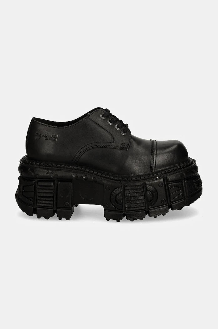 New Rock CRUST NEGRO + TANK NEGRO Deri Ayakkabı Yarım Bot