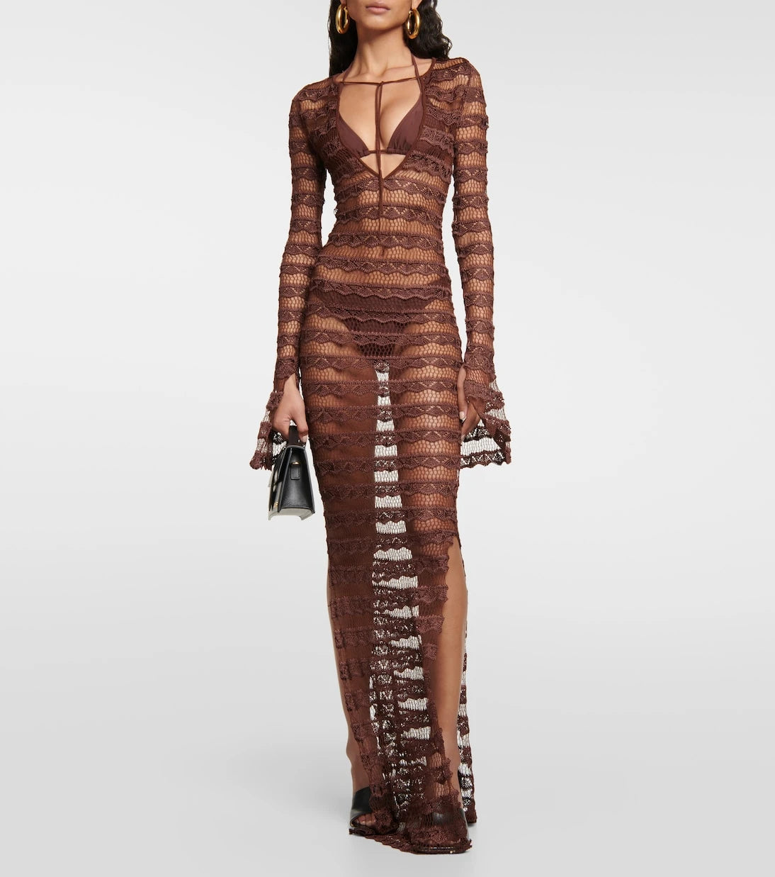Aya Muse - Semi-sheer lace maxi dress