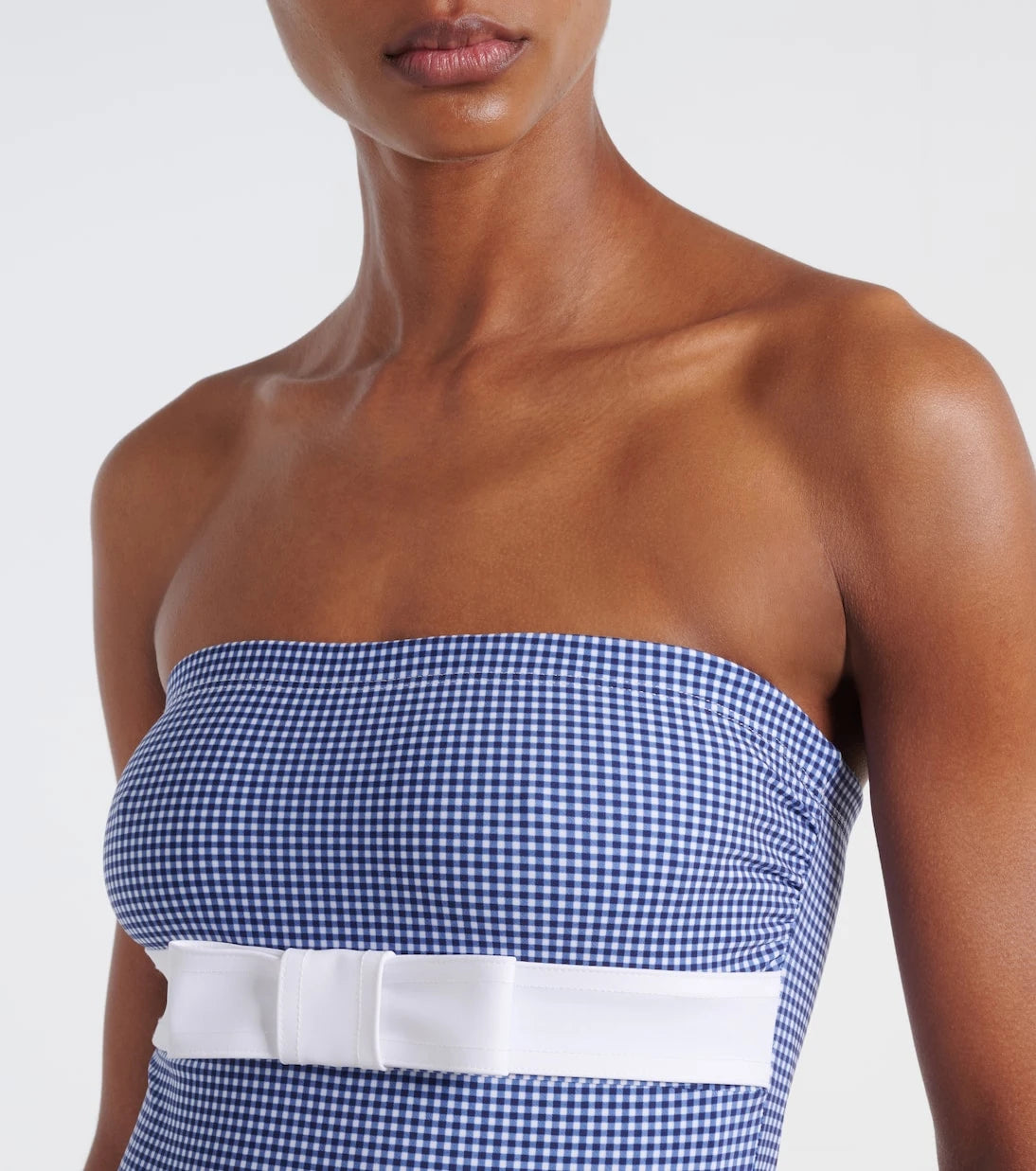 Karla Colletto - Bow-detail gingham swimsuit