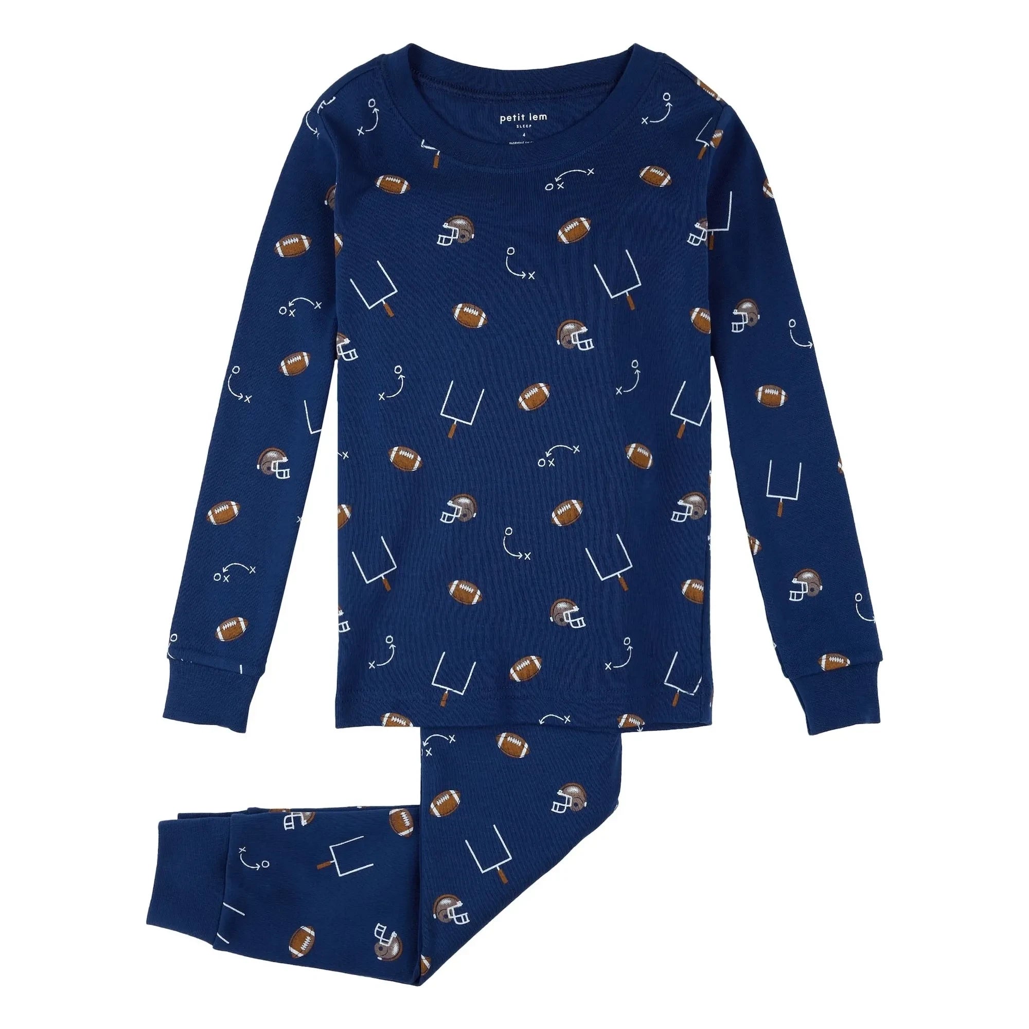 Petit Lem - Organic cotton soccer pyjamas | Dark Blue