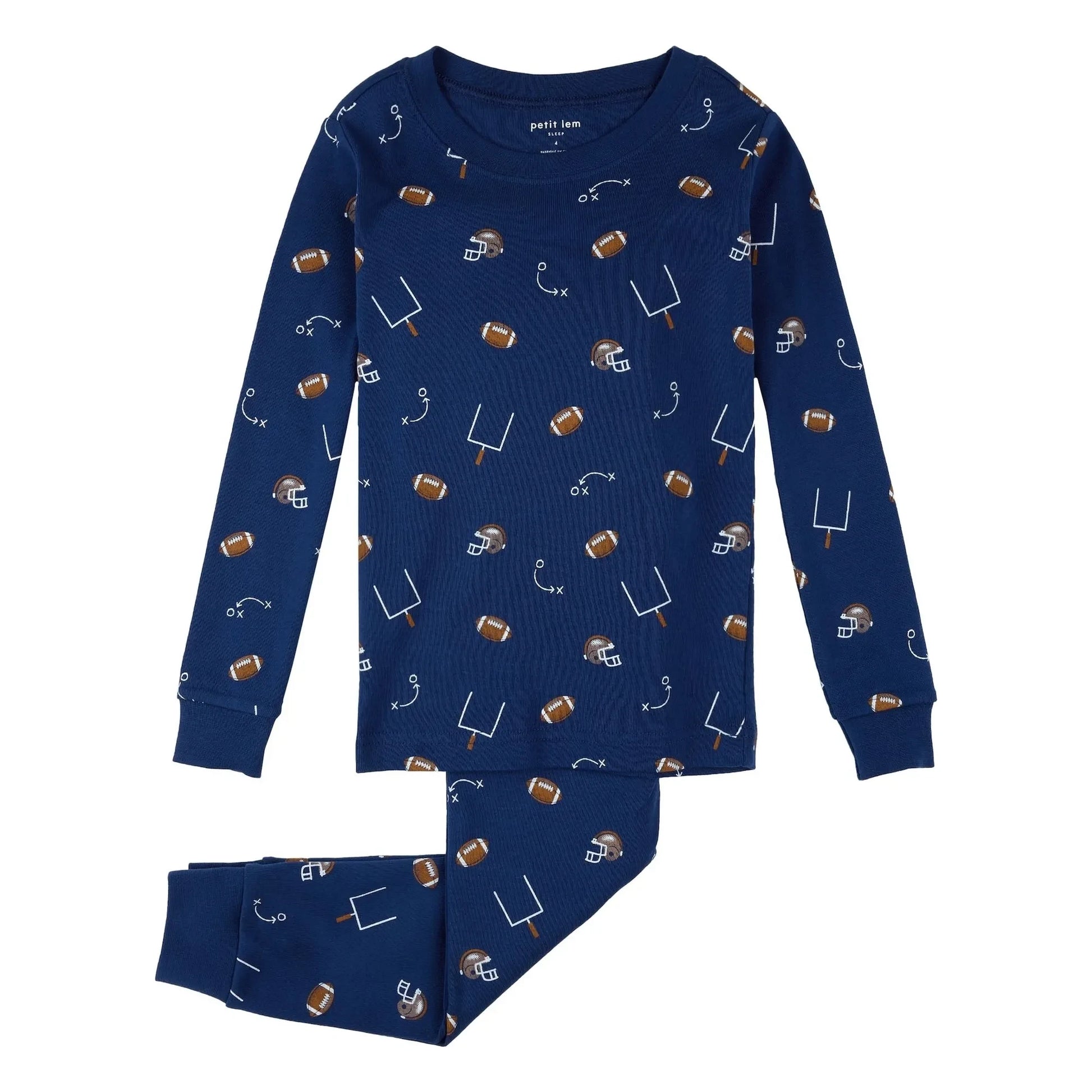 Petit Lem - Organic cotton soccer pyjamas | Dark Blue