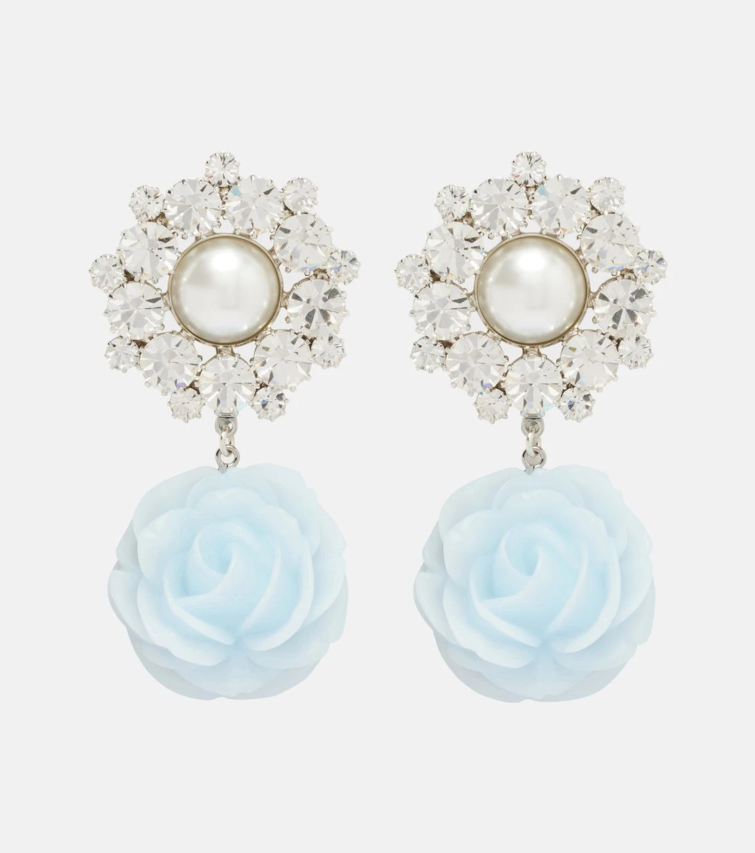 Magda Butrym - Floral-appliqué embellished drop earrings