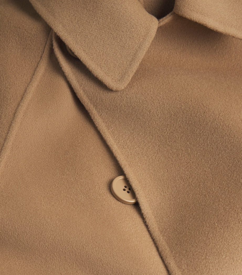Beige Wool Short Trench Coat