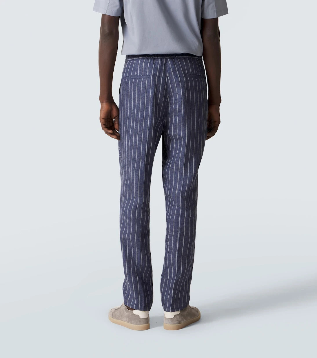 Brunello Cucinelli - Striped linen straight pants