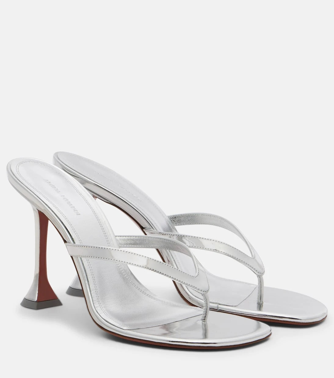 Amina Muaddi - Juliette mirrored leather thong sandals