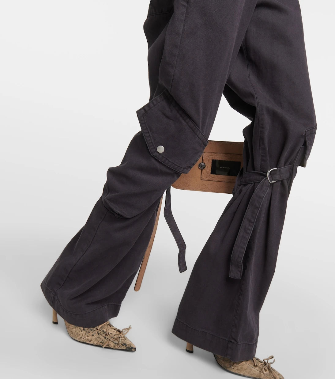 Acne Studios - Normal bel pamuk kanvas kargo pantolon