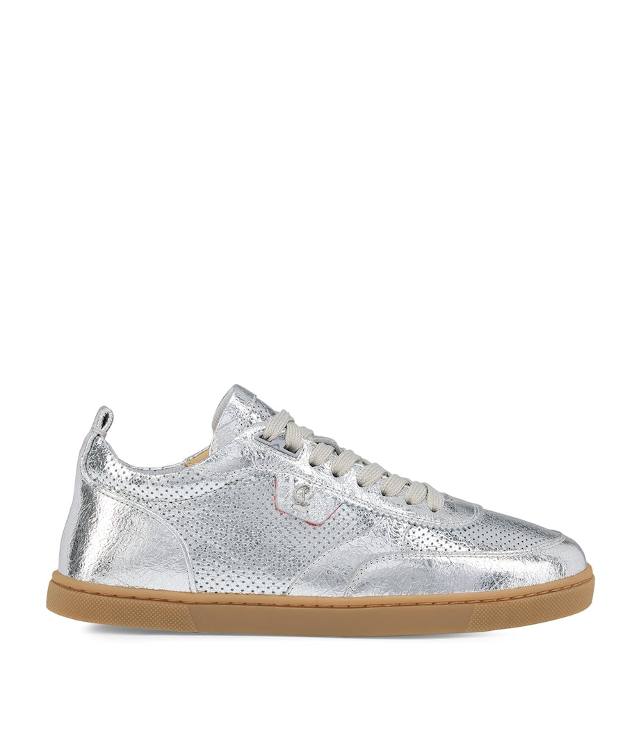 Christian Louboutin Silver Tutti Rui Metallic Leather Sneakers
