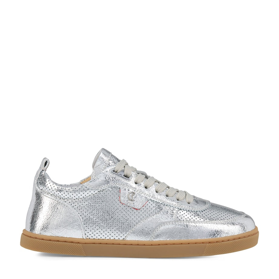 Christian Louboutin Silver Tutti Rui Metallic Leather Sneakers