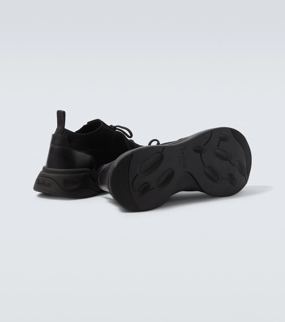 Berluti - Shadow leather-trimmed sneakers