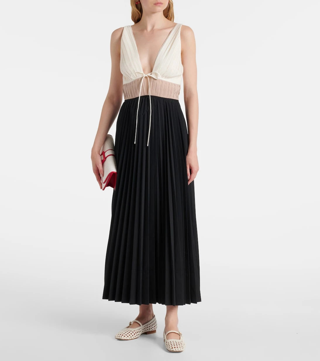 Simkhai - Stephanie pleated poplin midi dress