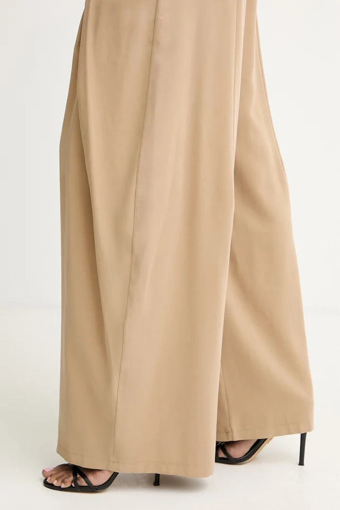 Haveone geniş paça kadın pantolonu viskonlu