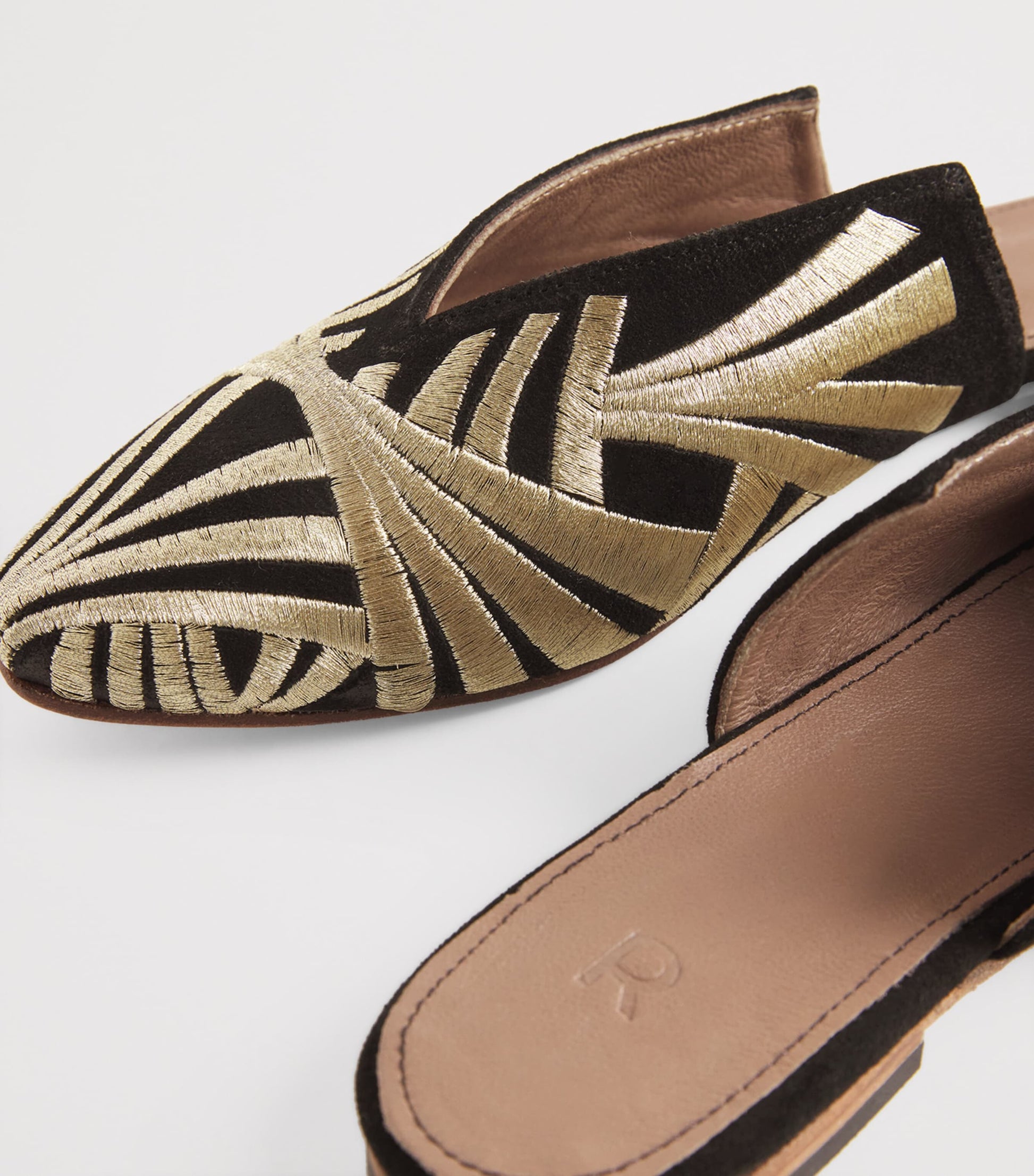 RAMLA Multi Suede Embroidered Palazzo Signoria Mules