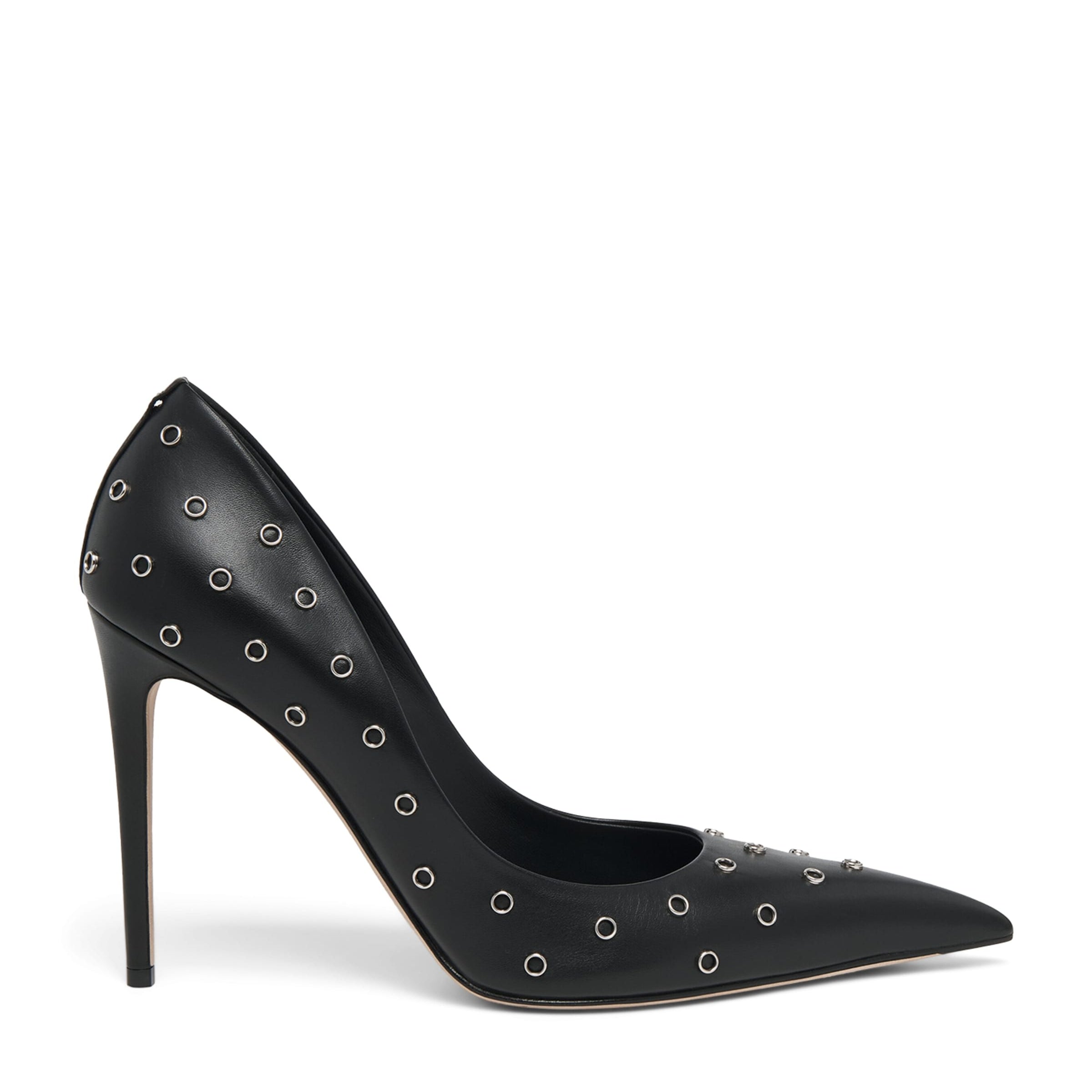 Leather Eyelet-Detail Pumps 100