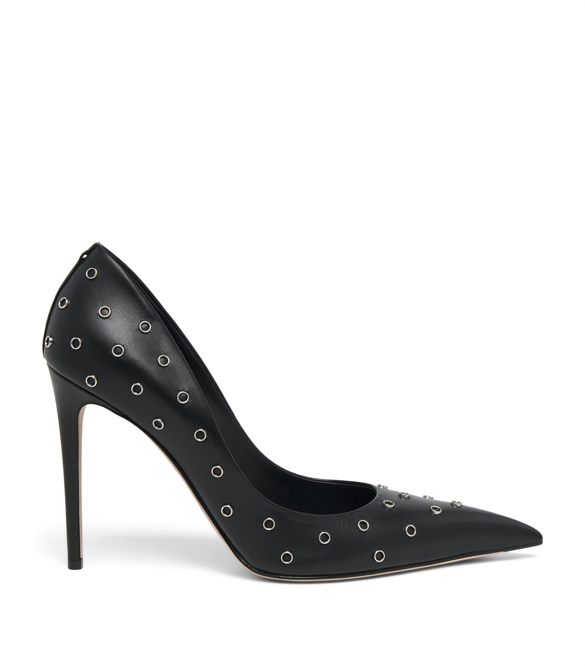 Leather Eyelet-Detail Pumps 100