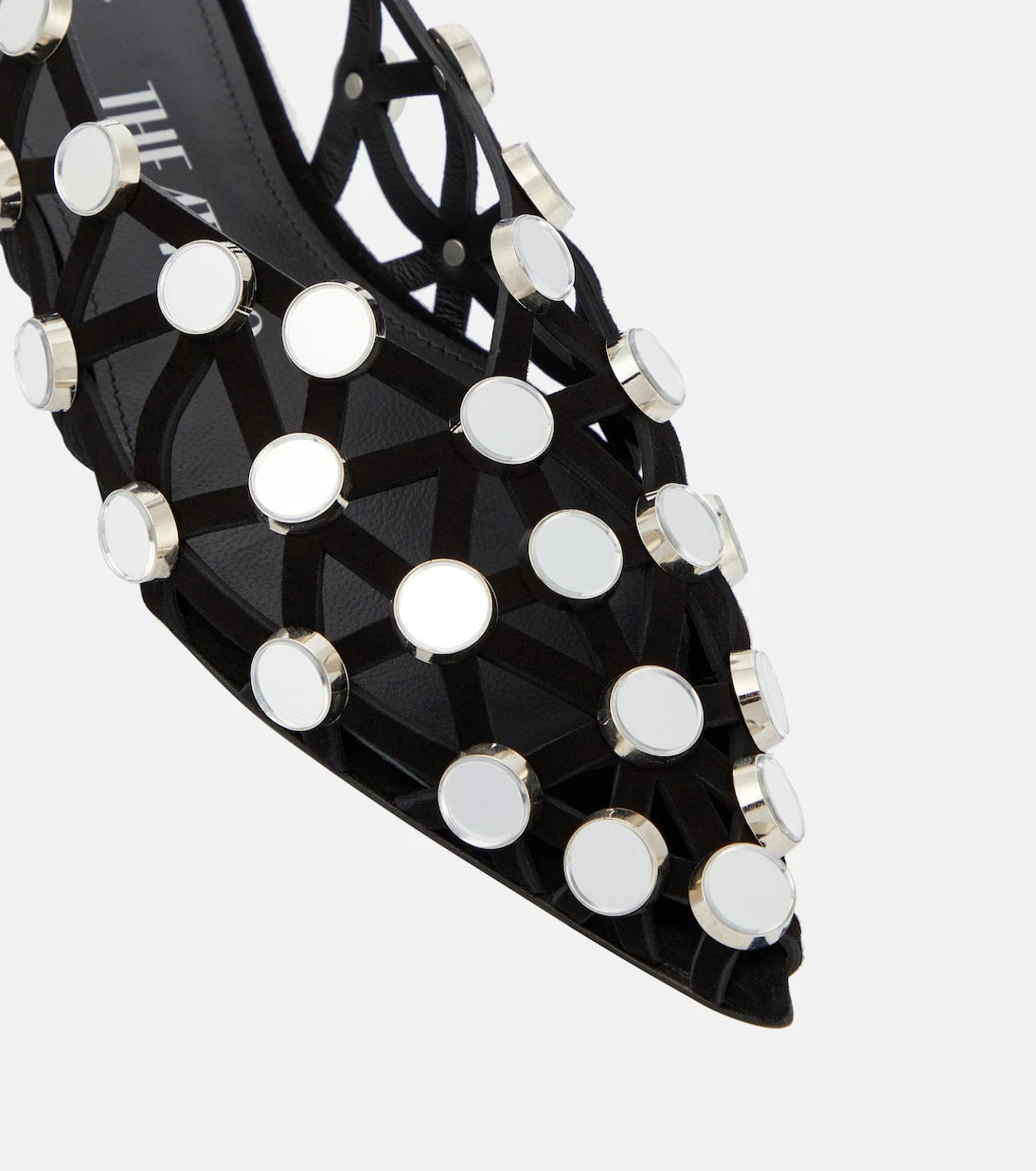 The Attico - Grid embellished suede ballet flats