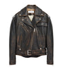 McQueen Brown Oversized Belted Leather Jacket
