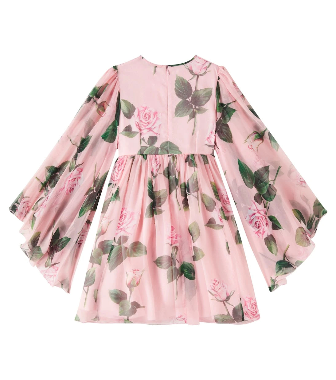 Dolce&Gabbana Kids - فستان من الشيفون الحريري بنقشة الأزهار