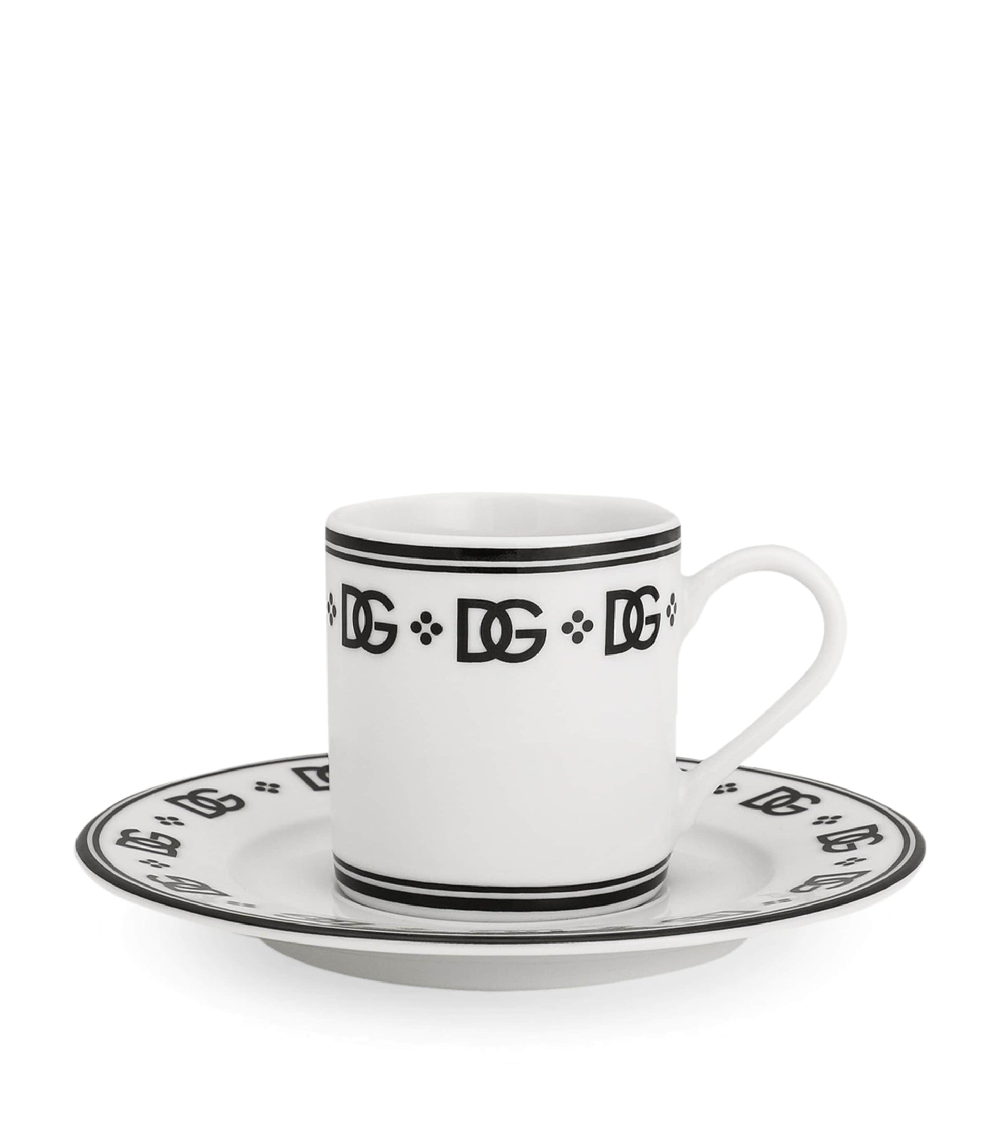 Dolce & Gabbana Casa DG Logo Coffee Cups and Saucers (Set of 2)