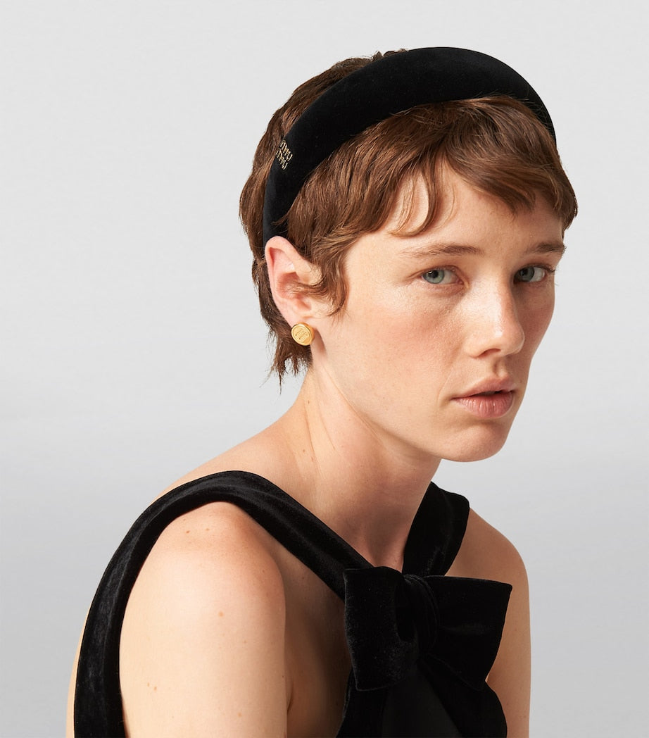 Black Velvet Logo Headband