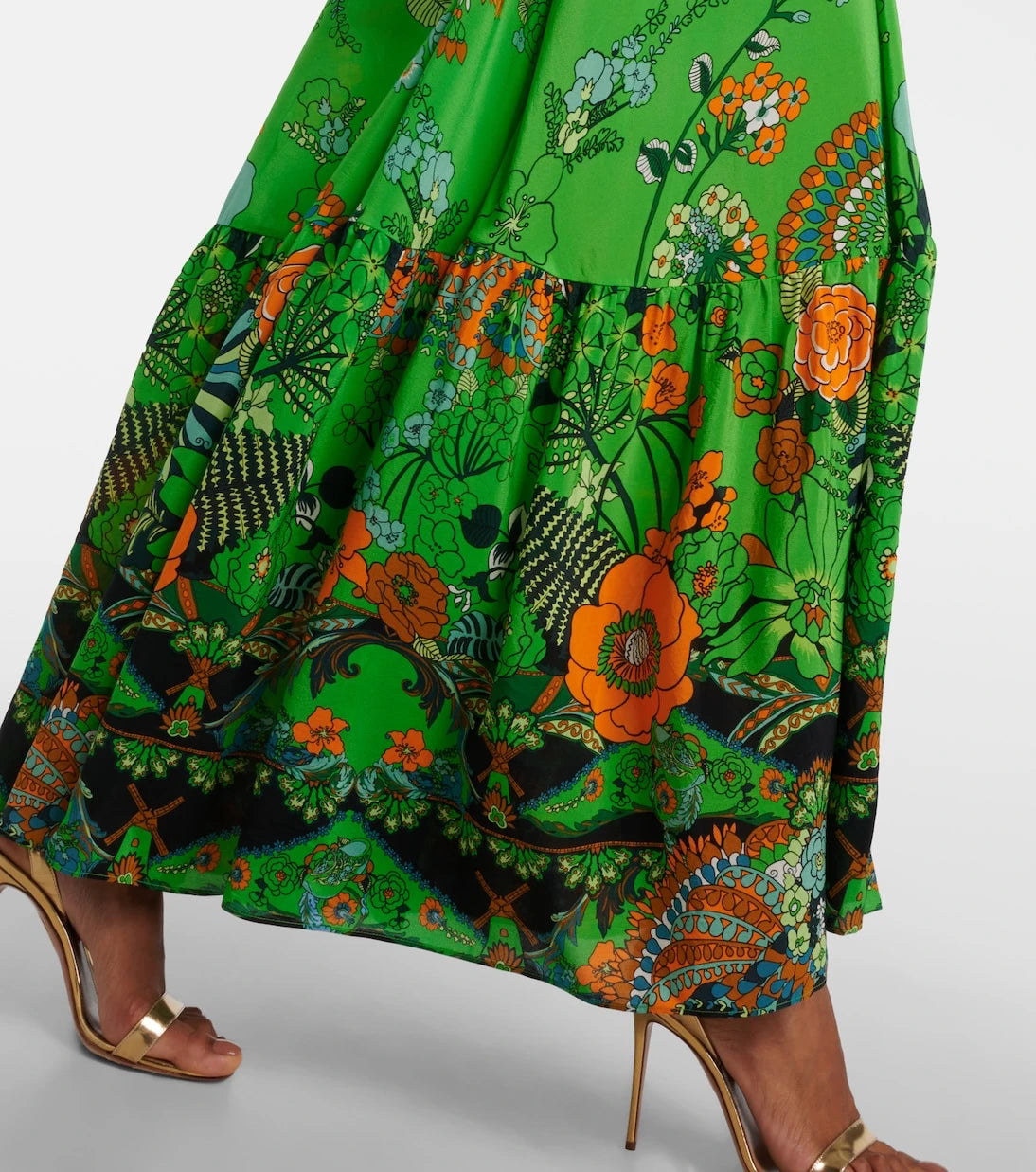 Camilla - Embellished floral silk maxi dress