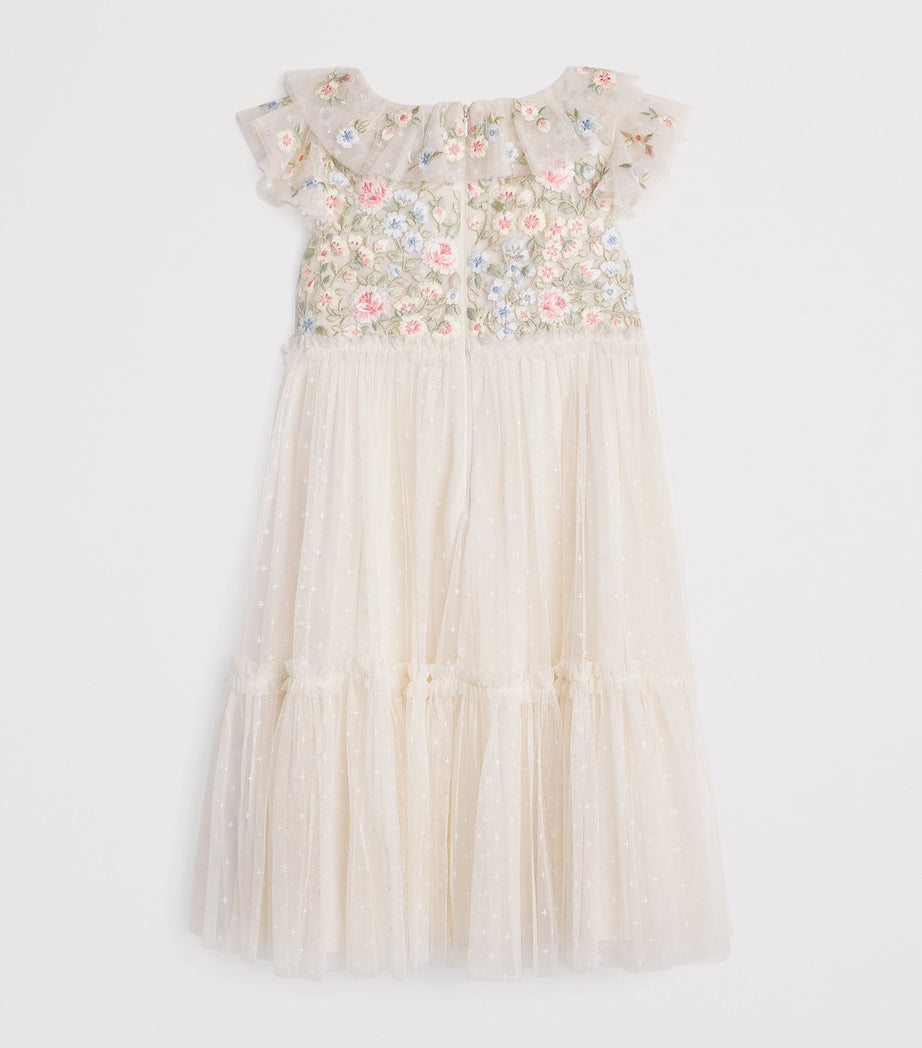 Needle & Thread Ivory Embroidered Floral Antoniettes Dress (3-10 Years)