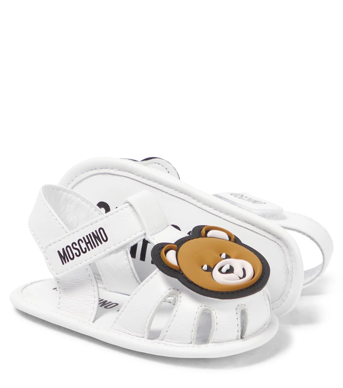 Moschino Kids - صندل جلد تيدي بير للرضع