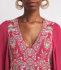 Etro Pink Crepe de Chine Paisley Maxi Dress